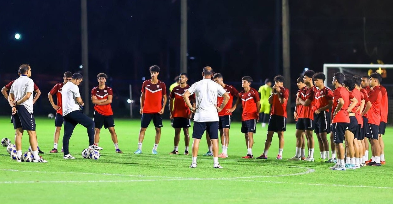منتخب الشباب في كامل جهوريته، استعدادًا لمباراة أستراليا غداً