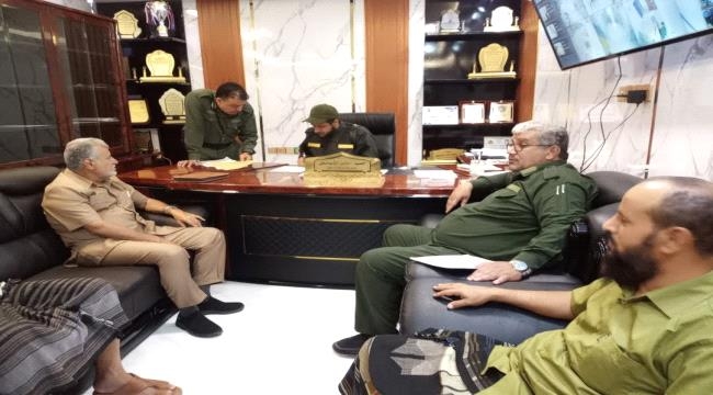 مدير أمن لحج يستقبل اللواء محمود جبيران