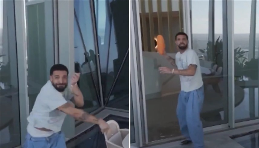 "نعال دريك" يشعل الإنترنت بعد رميه على مُسيّرة