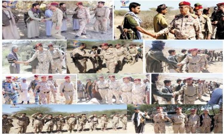 تفقدوا أحوال المرابطين وجهوزيتهم القتالية..قيادات وزارة الدفاع ورئاسة هيئة الأركان العامة تنفذ زيارات ميدانية لتهنئة المقاتلين بعيد الفطر المبارك