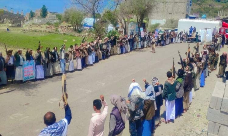 وقفة قبلية في ذمار نصرةً للشعب الفلسطيني ودعماً لغزة