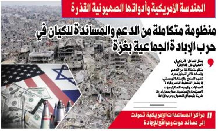 الهندسة الأمريكية وأدواتها الصهيونية القذرة.. منظومة متكاملة من الدعم والمساندة للكيان في حرب الإبادة الجماعية بغزة