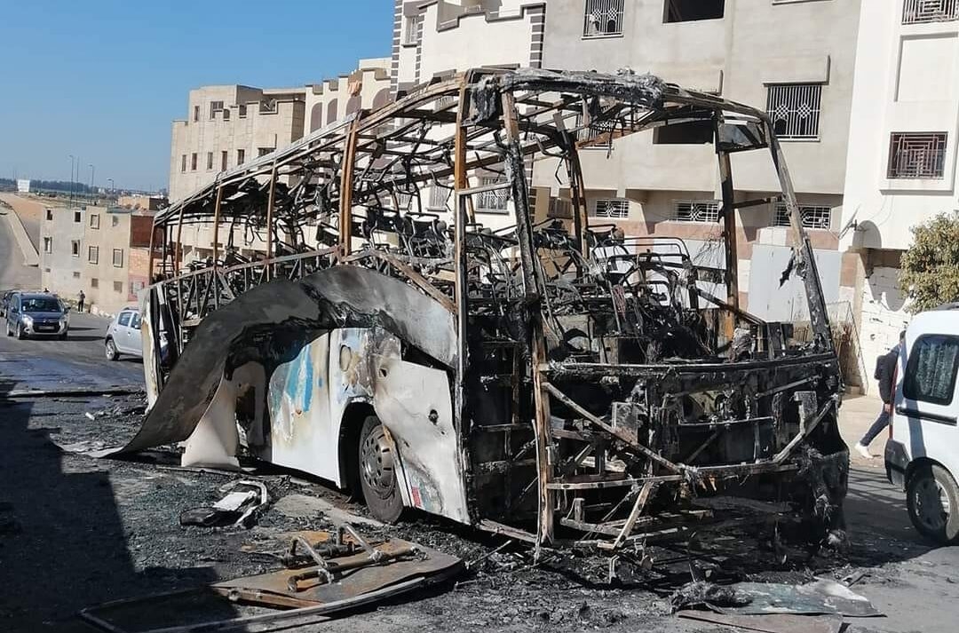 حريق يأتي على حافلة للنقل الحضري بمكناس