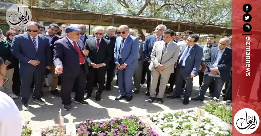 محافظ المنيا يفتتح معرض الربيع بكلية الزراعة