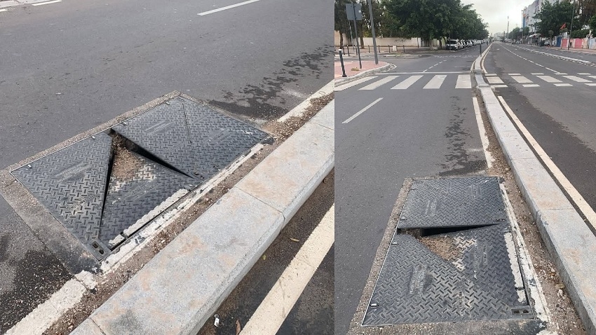 وضعية بالوعات بشارع حيوي بأكادير تجلب تنبيهات متتبعين