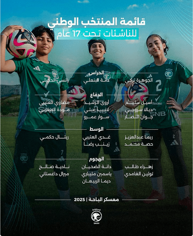 منتخب الناشئات السعودي يبدأ معسكر الباحة استعدادًا لأول مشاركة في تصفيات كأس آسيا