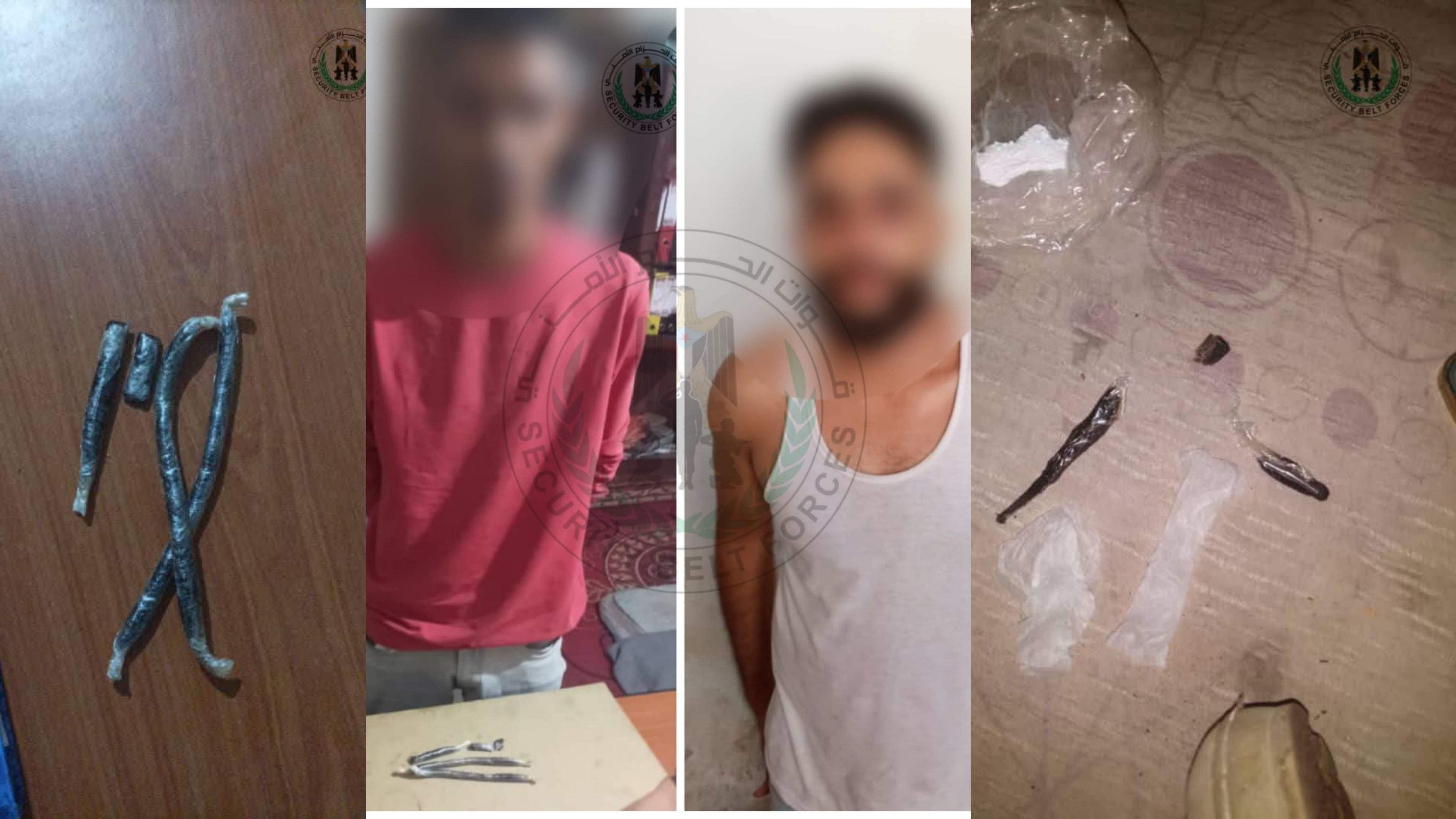 حزام عدن يضبط شخصين بحوزتهما مخدرات في عمليتين منفصلتين