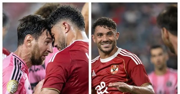 "نطحة وسخرية".. ماذا حدث بين ميسي ومدافع الأهلي المصري؟