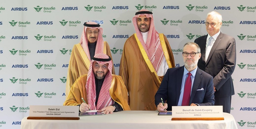 مجموعة الخطوط السعودية توقع اتفاقية مع إيرباص لشراء 20 طائرة من طراز A330