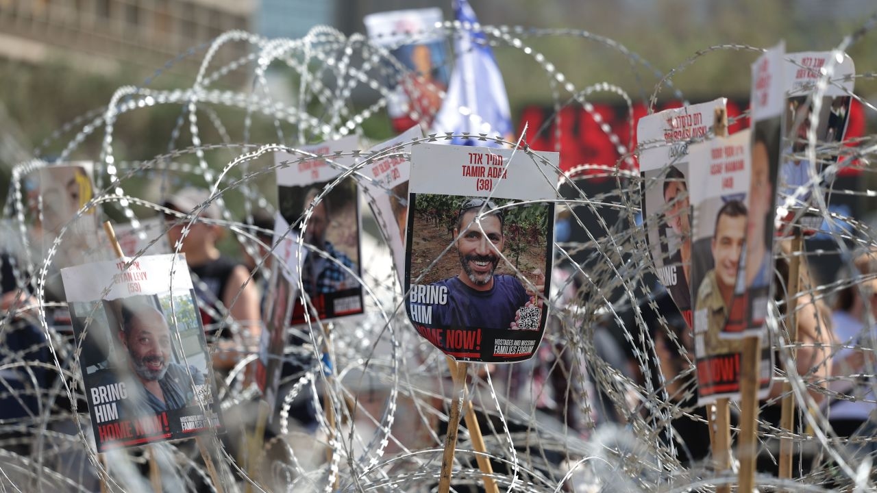 Israeli hostage families hold emergency protest after Gaza militants release videos showing emaciated captives