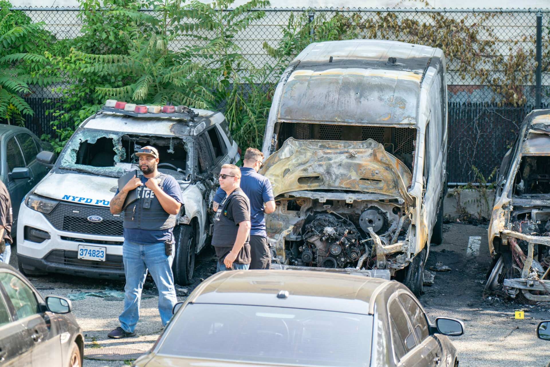 Torching of 11 NYPD vehicles in Brooklyn ‘connected' to LA protests, mayor says