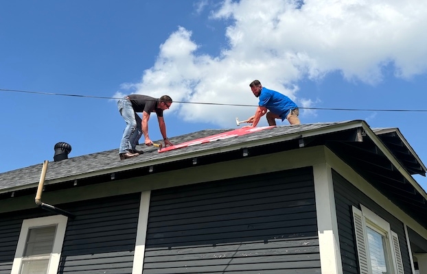 Veterans partner with non-profit for post-storm roof repair kits