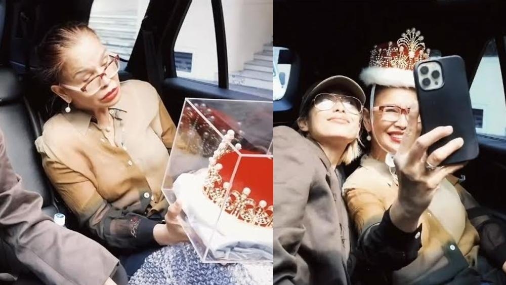 Michelle Dee surprises mom Melanie Marquez with replica of her stolen Miss International 1979 crown