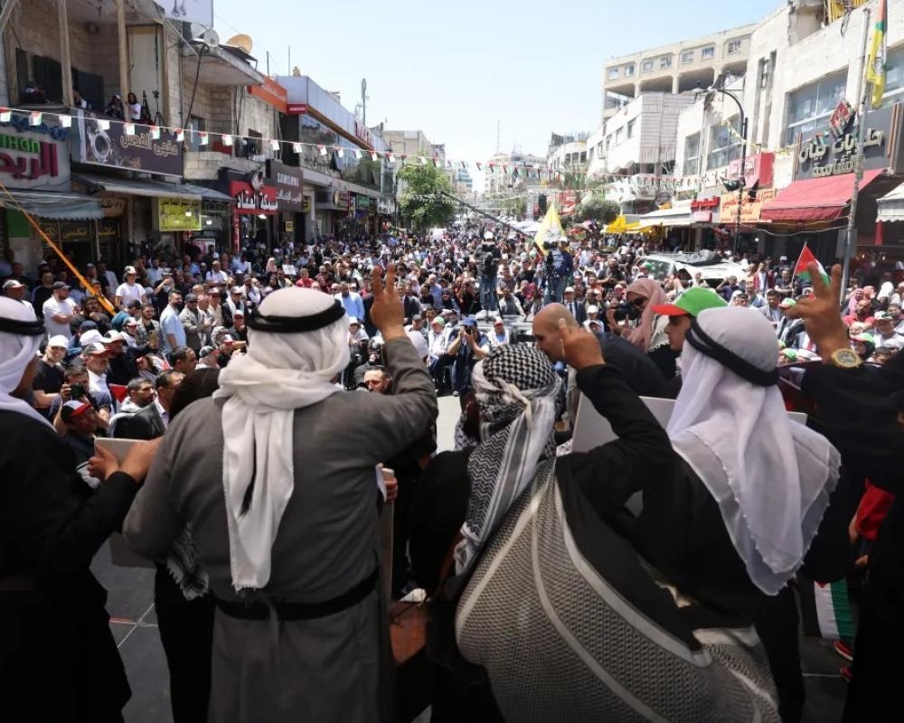 الفلسطينيون يحيون الذكرى الـ77 للنكبة برام الله تحت شعار "لن نرحل .. فلسطين للفلسطينيين"