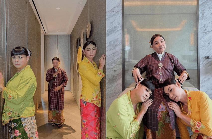Actor Mark Lee and friends dress up as 'little nyonyas' in Emerald Hill parody