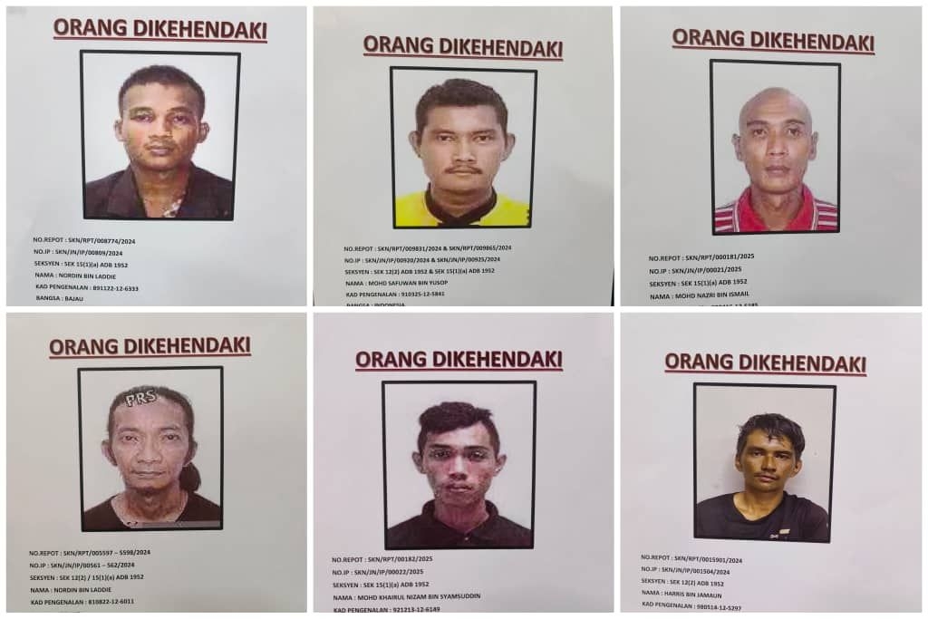 Six wanted for drug trafficking, Sandakan police seek public help