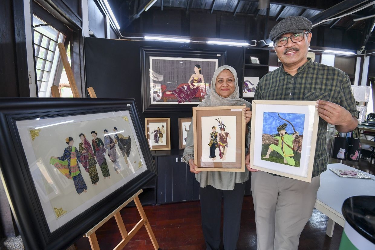 Malaysian couple showcases country's textile legacy through seni tampal selit