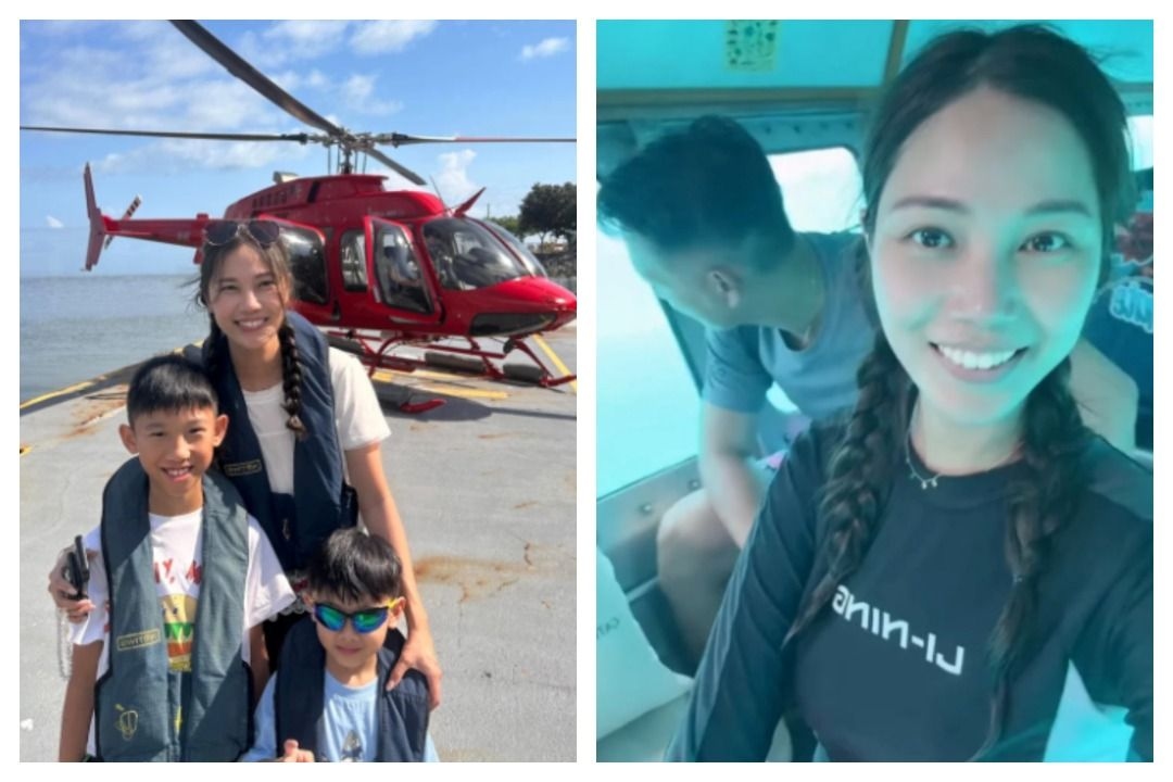 Zoey Sham, married to M'sian tycoon, takes family on RM5K helicopter tour
