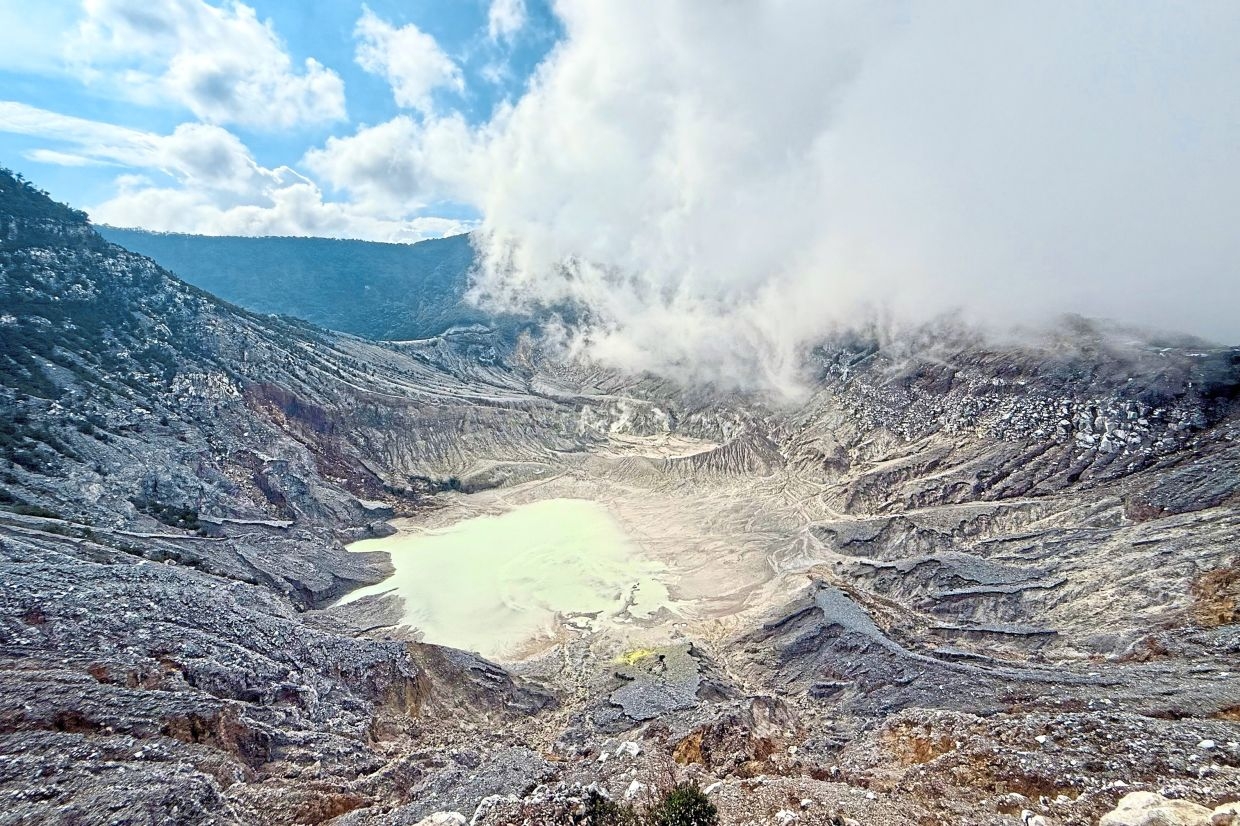 Drive right up to the crater's edge at this active volcano in Indonesia