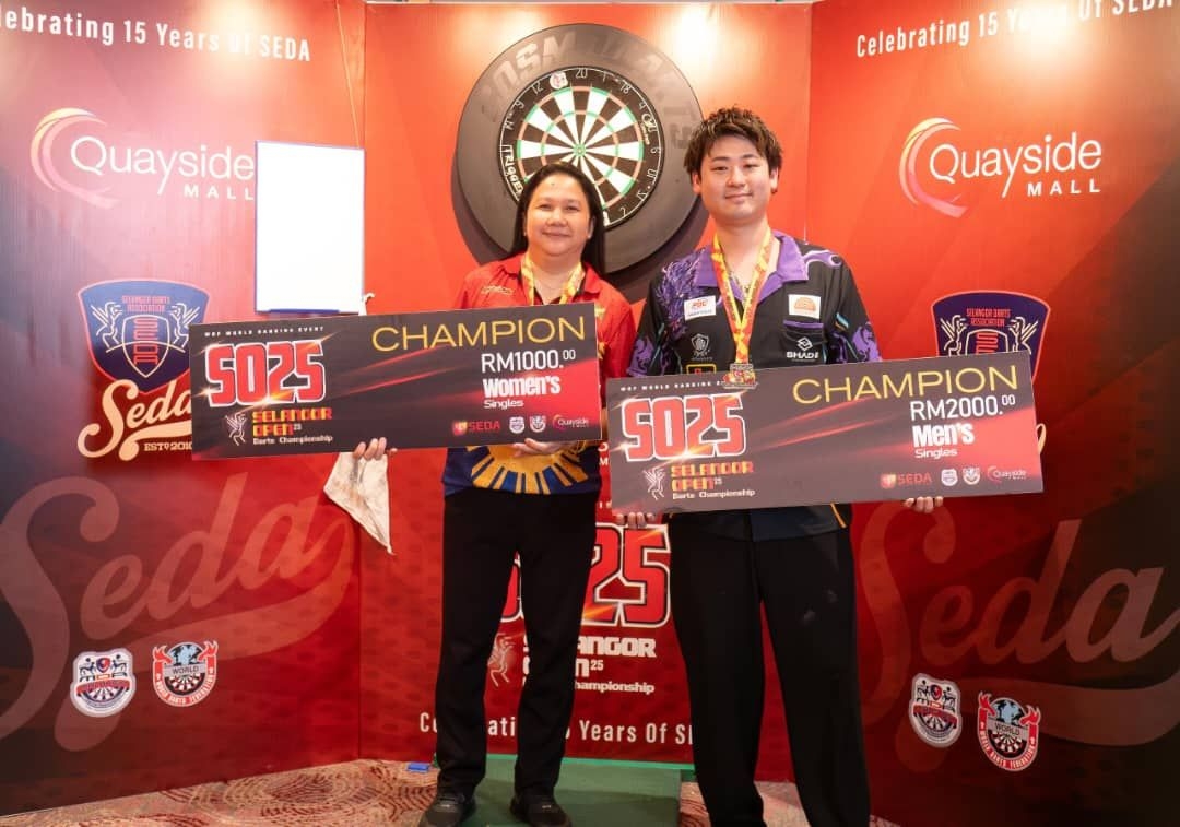 Top Asian darter Ryusei Azemoto makes history by becoming the first Japanese to bag the prestigious Selangor Open men's singles title