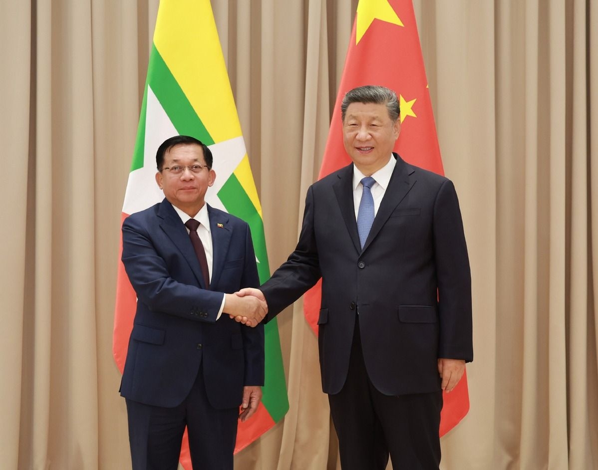 Myanmar junta chief meets China's Xi for first time: state media
