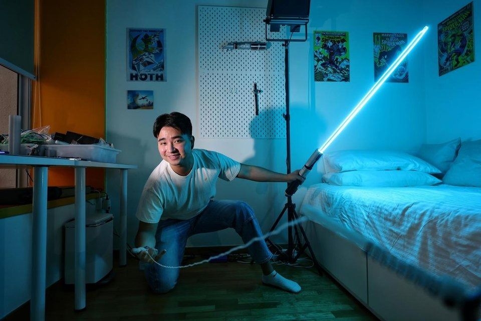 Singapore inventor builds lightsabers, web-shooters in bedroom; sells movie gadgets to over 1,000 customers