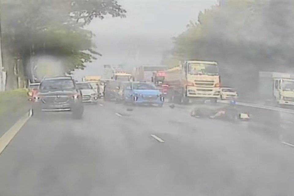 Two motorcyclists taken to hospital after seven-vehicle chain collision on Singapore's PIE