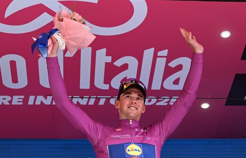 Cycling-Unstoppable Pedersen beats Van Aert in uphill sprint to win Giro stage 13