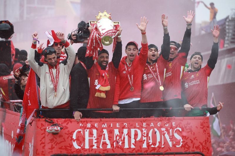 Soccer-Liverpool celebrate title triumph with victory parade