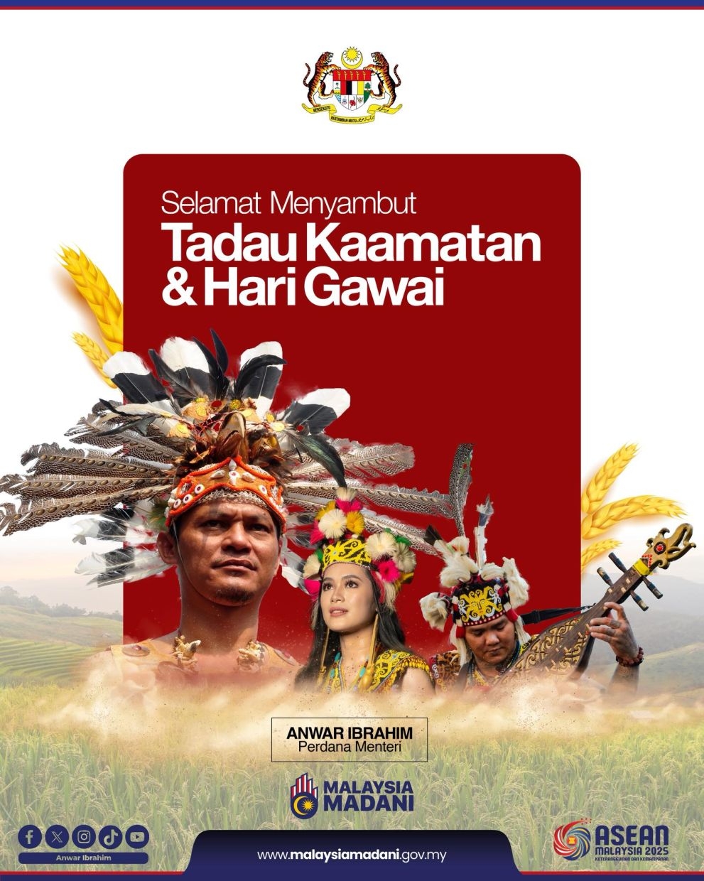 Celebration of Kaamatan, Gawai festivals reflect country's diverse culture and heritage, says PM Anwar