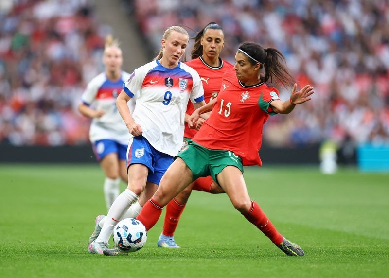 Soccer-Beever-Jones scores hat-trick in England's 6-0 Nations League rout of Portugal
