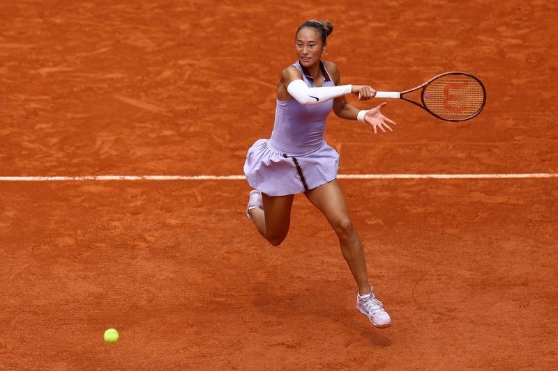 Tennis-Zheng subdues Samsonova to reach maiden French Open quarter-final