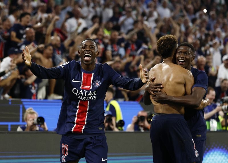 Soccer-PSG's Dembele and Doue named Champions League players of the season