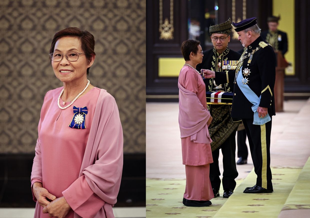 Sign language interpreter Tan Lee Bee receives award from King for her service over four decades