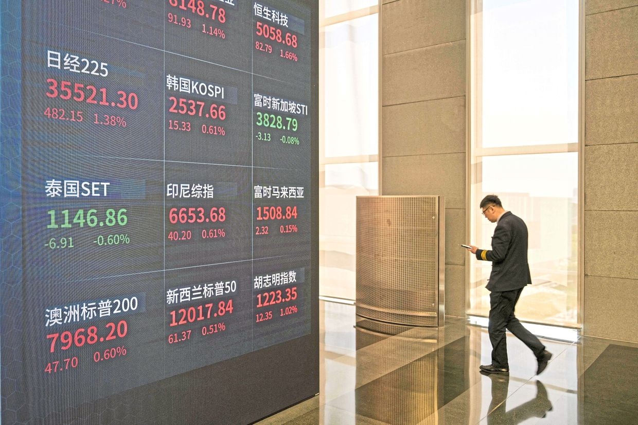 Asian shares post modest gain, dollar holds drop