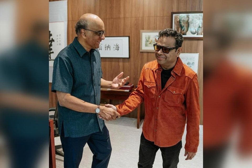 President Tharman praises Indian music star A.R. Rahman for helping Singapore musicians
