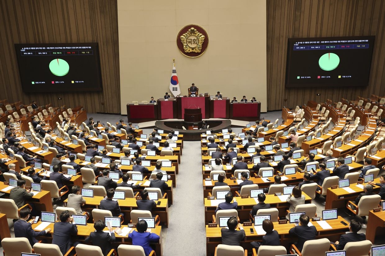 South Korean lawmakers approve special investigations into martial law and Yoon's wife