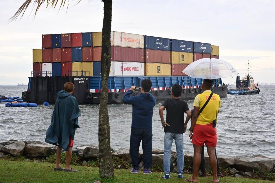 Barge grounded off Tanjong Beach in Singapore's Sentosa, no reports of damage, injuries or pollution: MPA