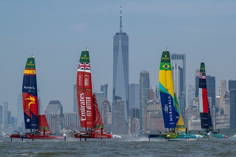 Sailing-Spain take lead on day one of SailGP in New York