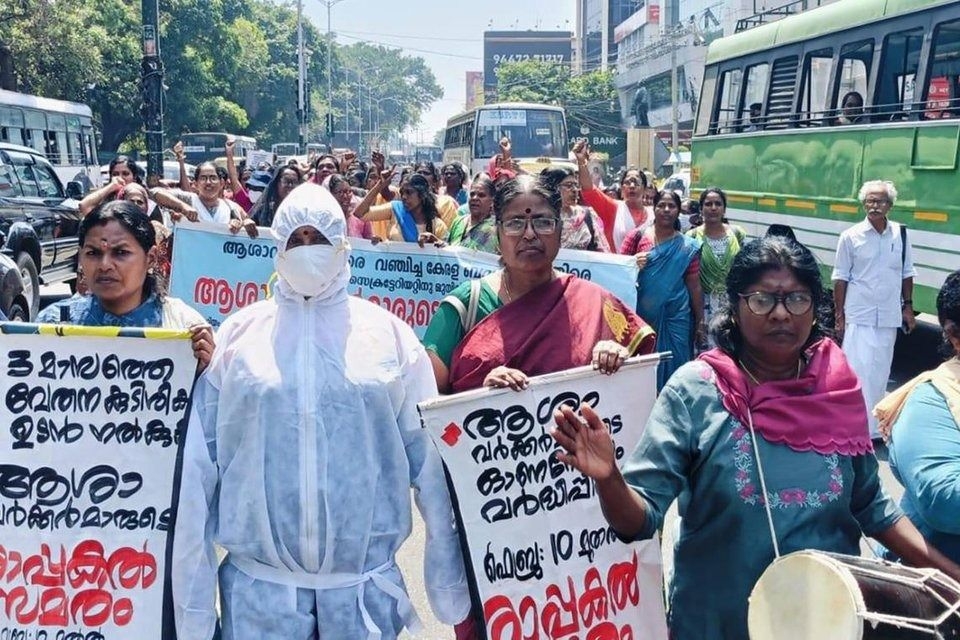 Paid less than unskilled labourers, community health workers in India go on strike