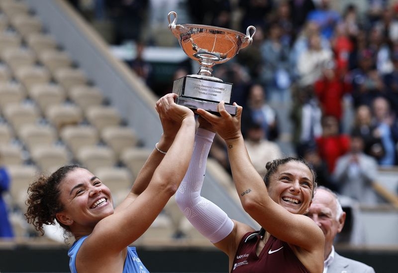 Tennis-Olympic champions Errani, Paolini win French Open women's doubles title