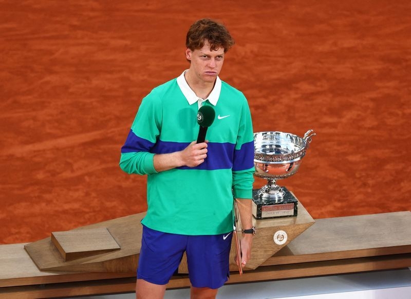 Tennis-Sinner's dad too busy with work to attend record-breaking French Open final