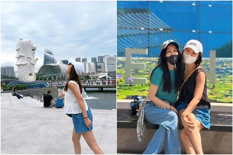 Actress Ruby Lin makes a trip to Singapore, with Vivian Hsu playing tour guide