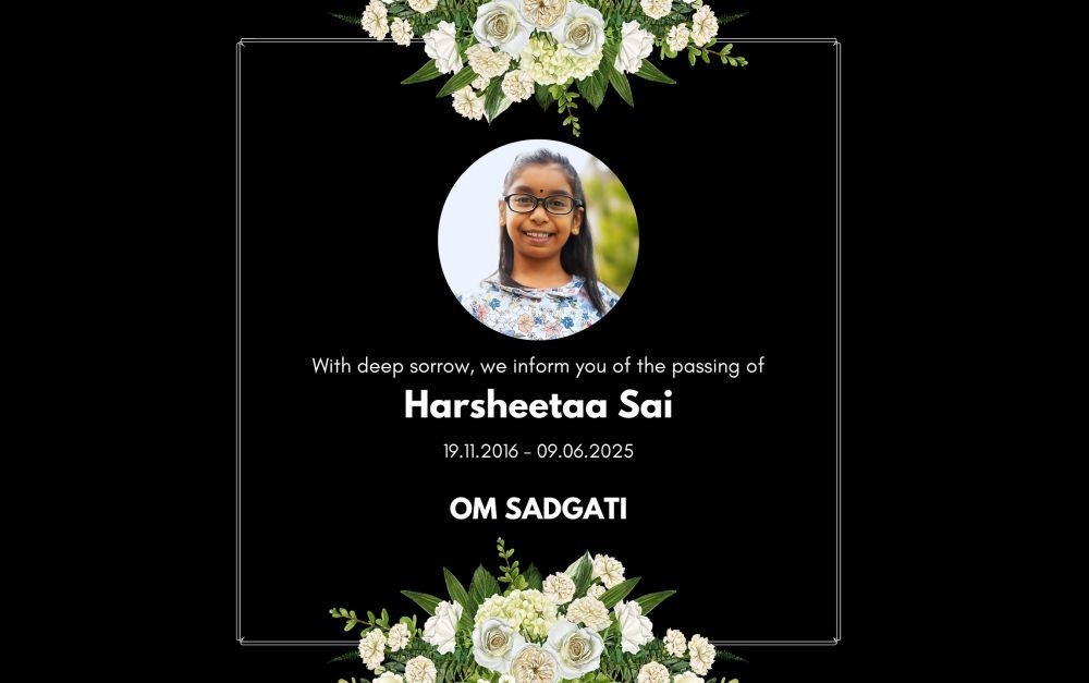 Eight-year-old Harsheetaa has died, says grieving father