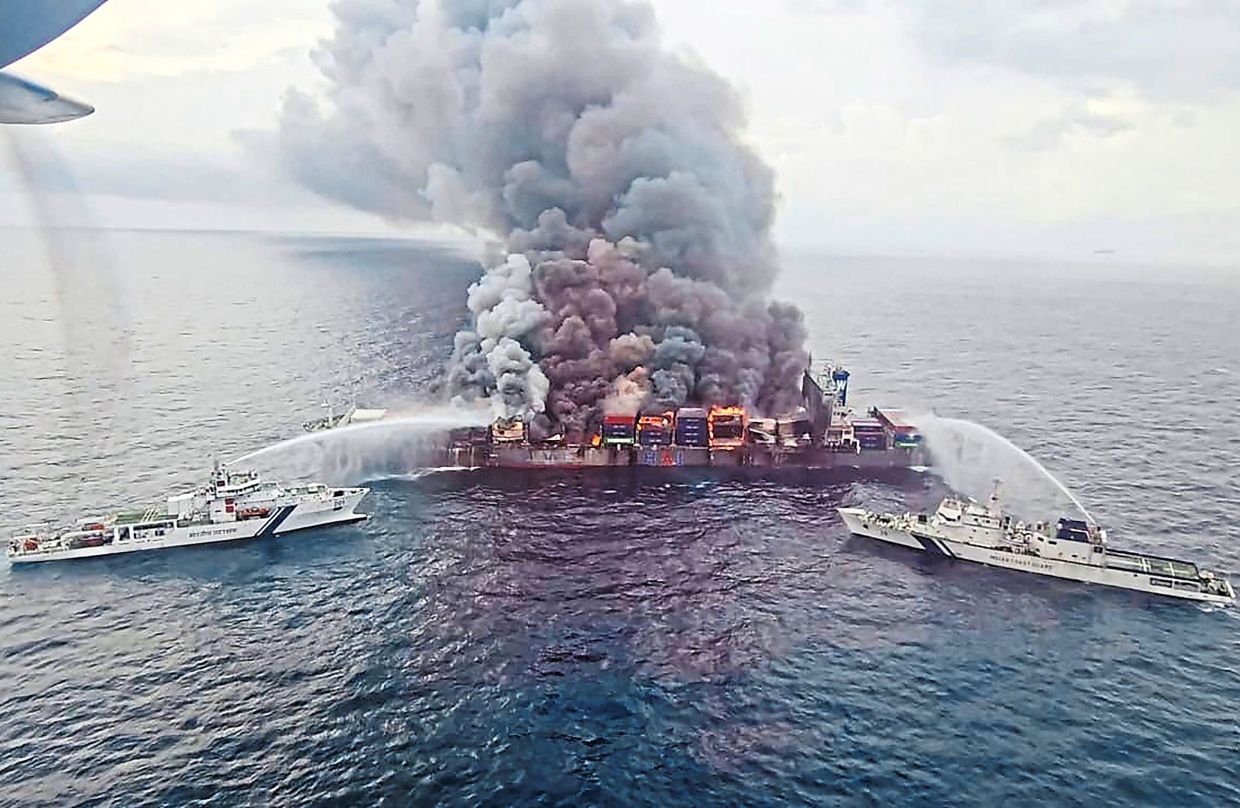 Coast guard stamps out fires on vessel