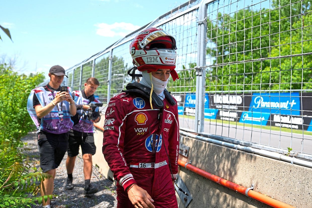 Leclerc crashes, Russell tops Canadian GP practice