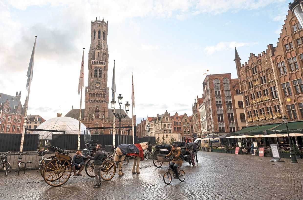 Visitors to Bruges in Belgium are stealing cobblestones