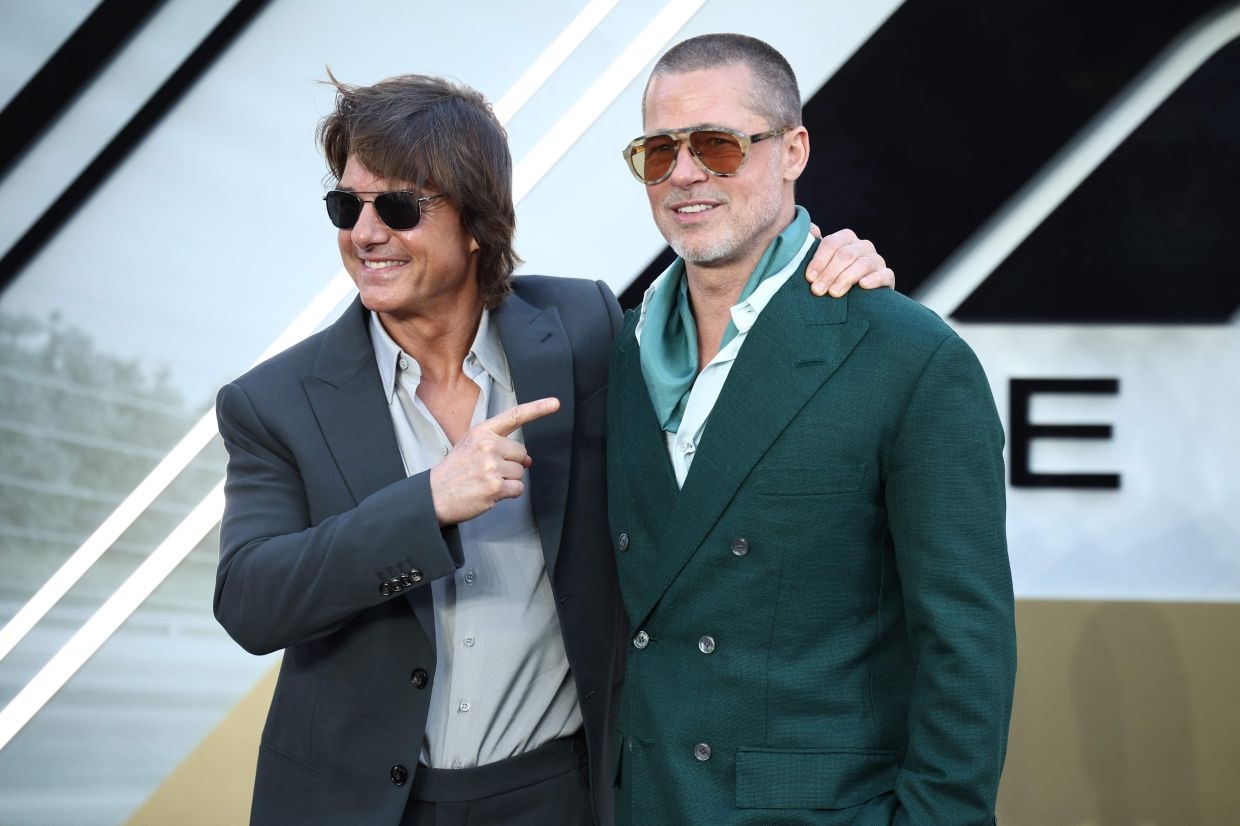 Brad Pitt, Tom Cruise reunite at 'F1' premiere in London