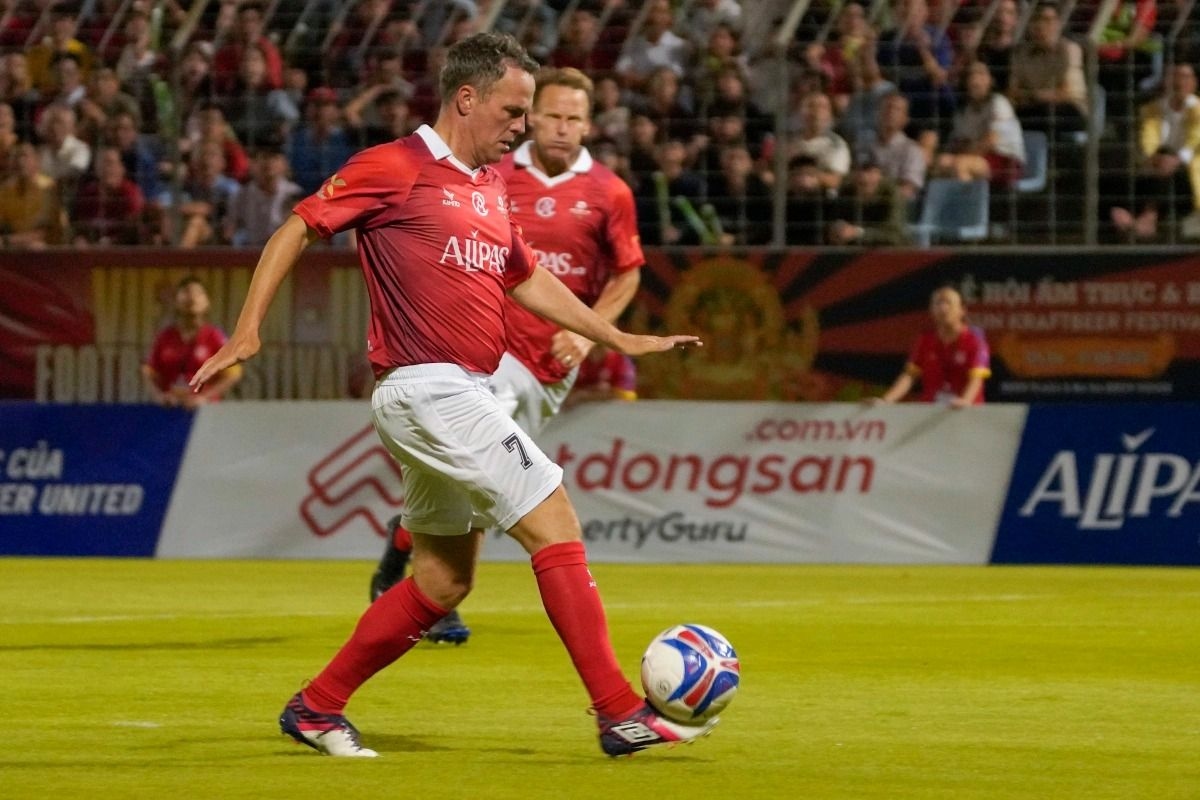 Former English football star Michael Owen scores twice in Manchester United Legends win against Vietnam