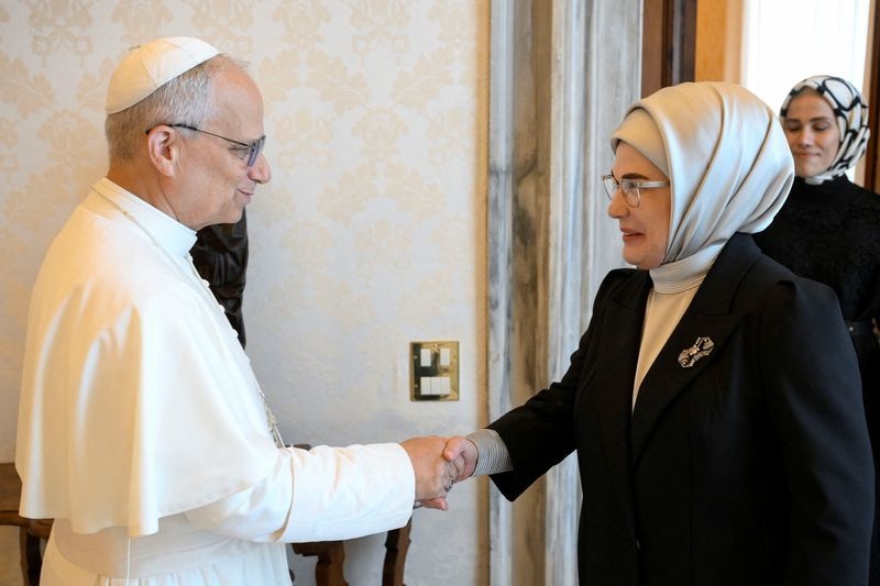 Pope Leo tells Turkish first lady he might visit Turkey in November, presidency says